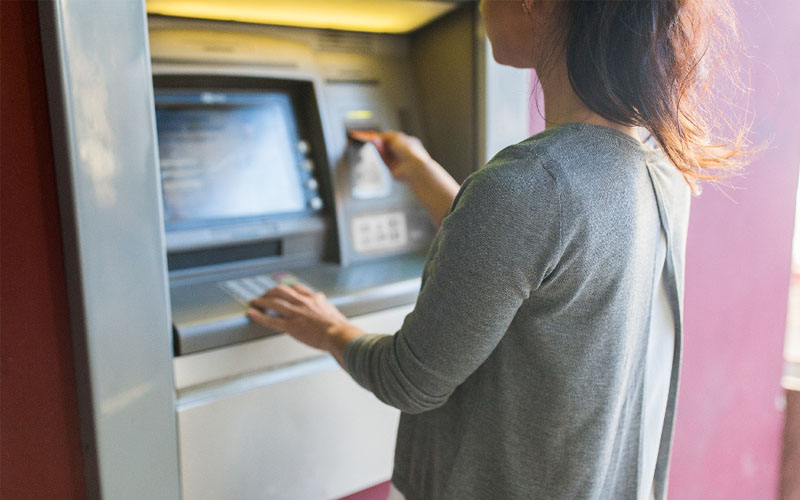 Picture of woman at ATM