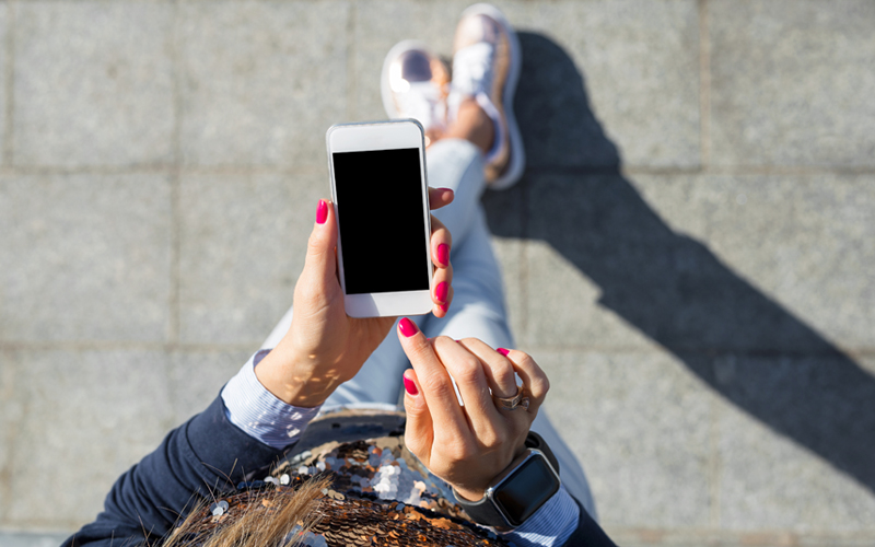 Picture of woman using smartphone