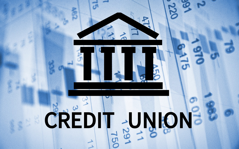 Picture of building icon with inscription Credit Union
