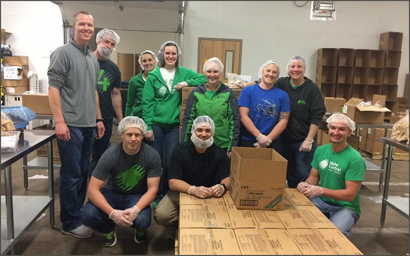 Food bank volunteers from Idaho Central Credit Union