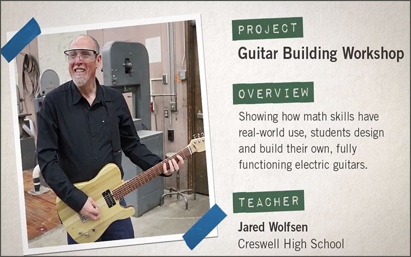 Promotional image of guitar building class